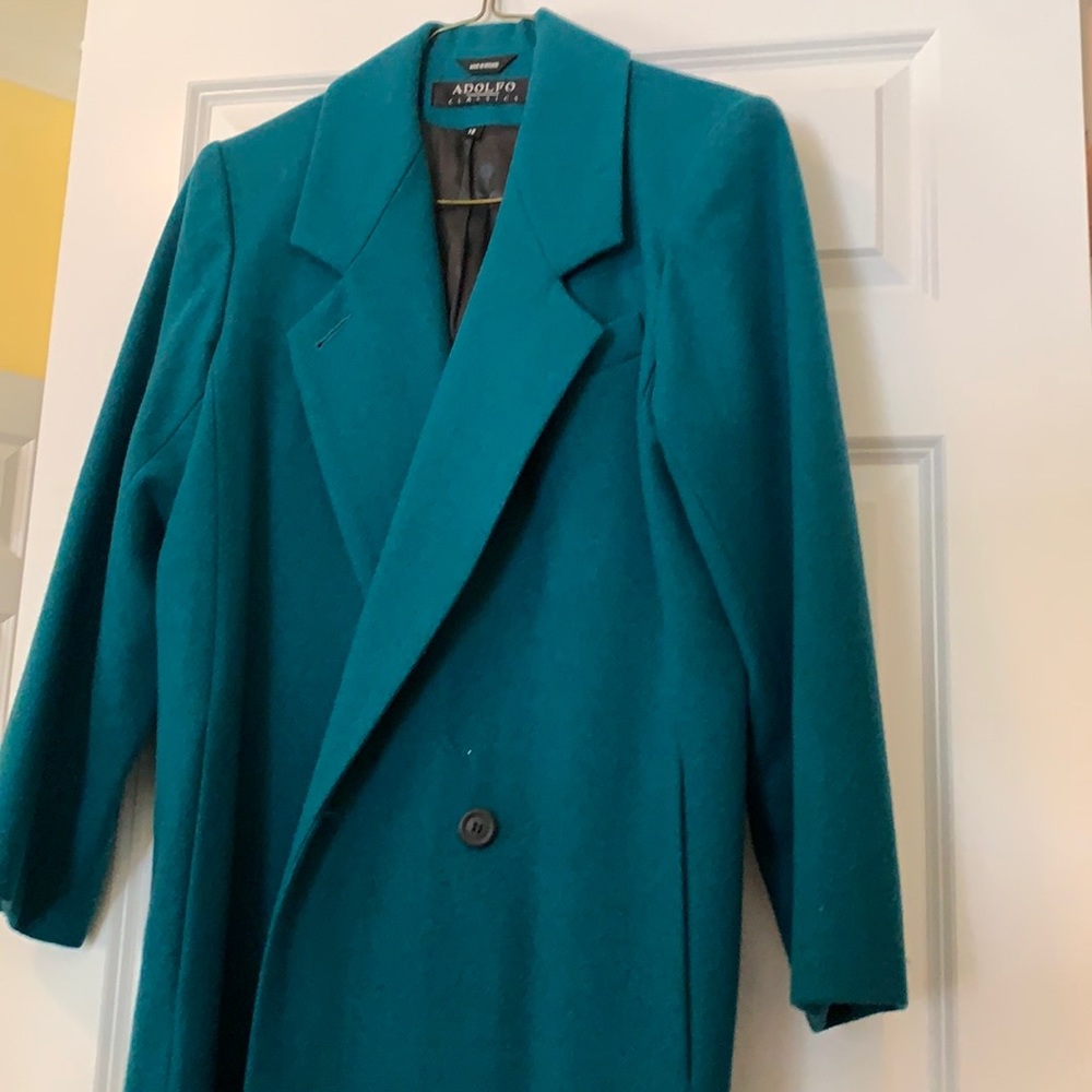 Beautiful green wool overcoat for women